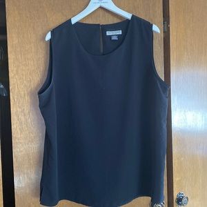 Notations black sleeveless shell 1X